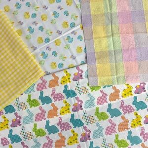 Small craft sewing fabric pack bunny rubber duck gingham & checkered prints